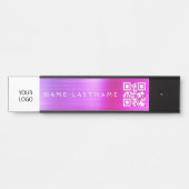 QR Code Custom Logo Executive Paarse Roze Deurbordje (Voorkant)