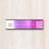 QR Code Custom Logo Executive Paarse Roze Deurbordje (Voorkant)