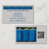 QR Code, Custom Portable Toilet Rentals Visitekaartje (Voorkant / Achterkant)