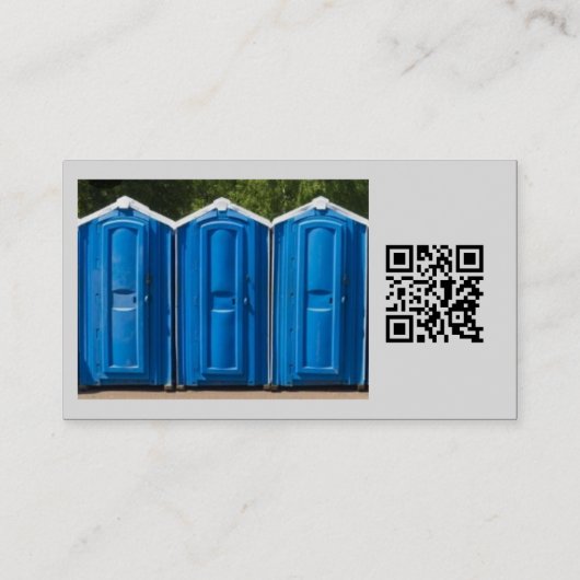 QR Code, Custom Portable Toilet Rentals Visitekaartje (Achterkant)