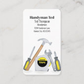 QR Code Custom Social Media Handyman Tools Visitekaartje (Voorkant)