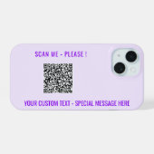 QR Code Custom Tekst Uw Gepersonaliseerde iPhone C iPhone 15 Case (Achterkant horizontaal)
