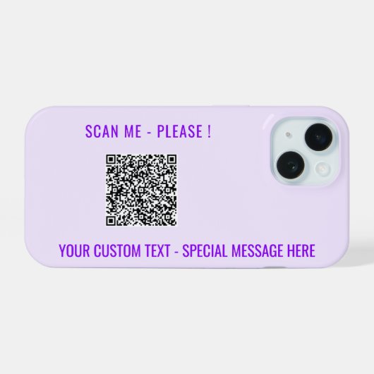 QR Code Custom Tekst Uw Gepersonaliseerde iPhone C iPhone 15 Case (Achterkant horizontaal)