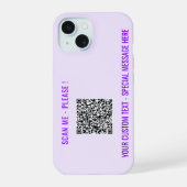 QR Code Custom Tekst Uw Gepersonaliseerde iPhone C iPhone 15 Case (Achterkant)
