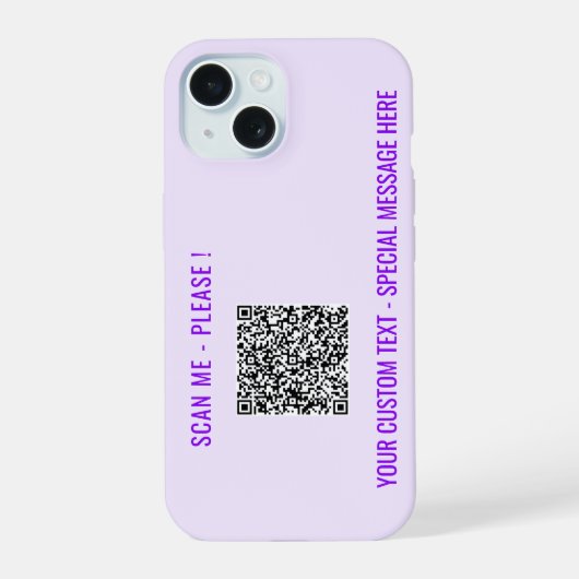 QR Code Custom Tekst Uw Gepersonaliseerde iPhone C iPhone 15 Case (Achterkant)