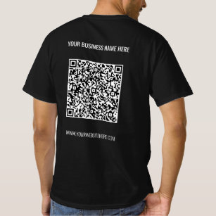 QR Code Custom Tekst Zakelijk Promotie T-shirt