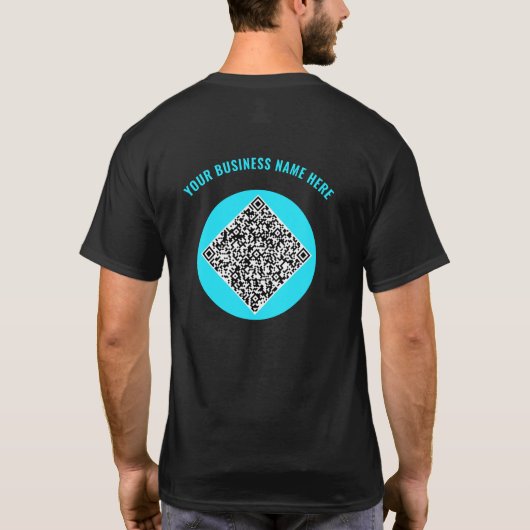 QR Code Custom Tekst Zakelijk T-shirt Kies Kleuren (Achterkant)