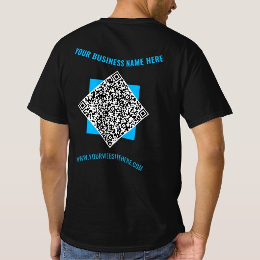 QR Code Custom Tekst Zakelijk T-shirt Kies Kleuren (Achterkant)