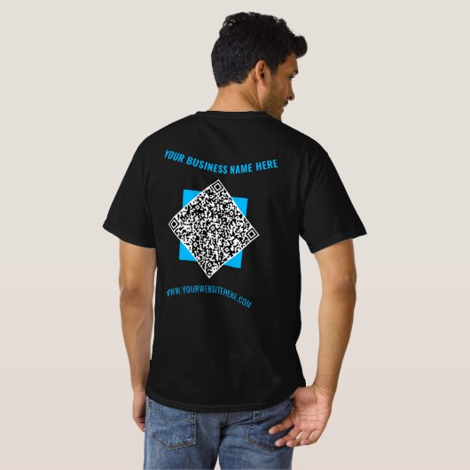 QR Code Custom Tekst Zakelijk T-shirt Kies Kleuren (Achterkant volledig)