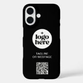 QR Code Custom Text Black Business Company Logo Case-Mate iPhone Case (Achterkant)