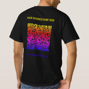 QR Code Custom Text Business T-shirt Uw Kleuren