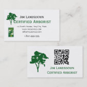 QR Code Custom Tree Arborist Business Card Visitekaartje (Voorkant / Achterkant)