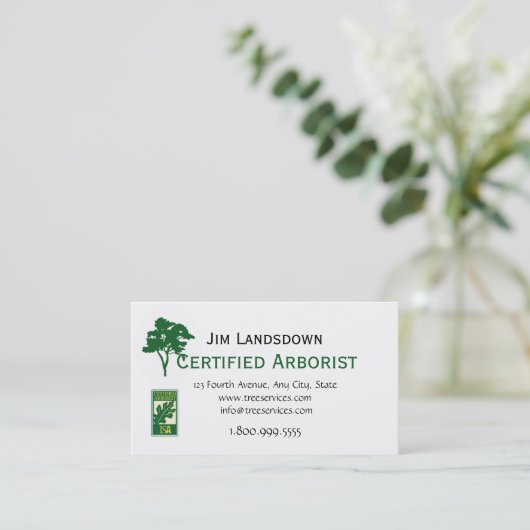 QR Code Custom Tree Arborist Business Card Visitekaartje (Staand voorkant)