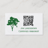 QR Code Custom Tree Arborist Business Card Visitekaartje (Achterkant)