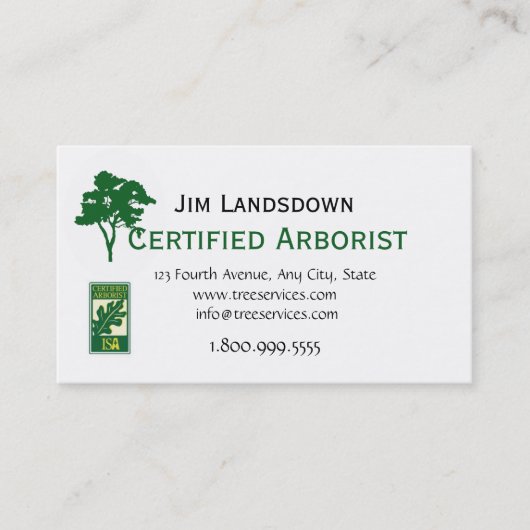 QR Code Custom Tree Arborist Business Card Visitekaartje (Voorkant)