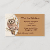QR Code Custom Wise Owl Solutions Business Card Visitekaartje (Voorkant)