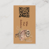 QR Code Custom Wise Owl Solutions Business Card Visitekaartje (Achterkant)