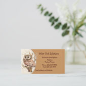 QR Code Custom Wise Owl Solutions Business Card Visitekaartje (Staand voorkant)