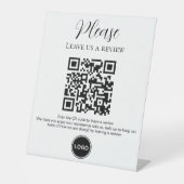 QR-code Customer Review Business Reclamebord Met Voetstuk (Voorkant)