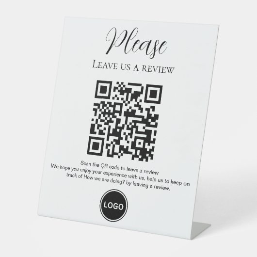 QR-code Customer Review Business Reclamebord Met Voetstuk (Voorkant)