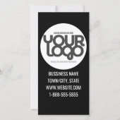 QR Code Customizable Modern Black Business Bedankkaart (Voorkant)