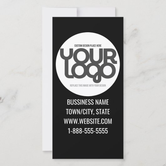 QR Code Customizable Modern Black Business Bedankkaart (Voorkant)