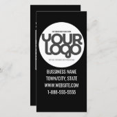 QR Code Customizable Modern Black Business Bedankkaart (Voorkant / Achterkant)