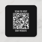 QR Code Customizable Modern Black Business Card Contactkaartje (Achterkant)