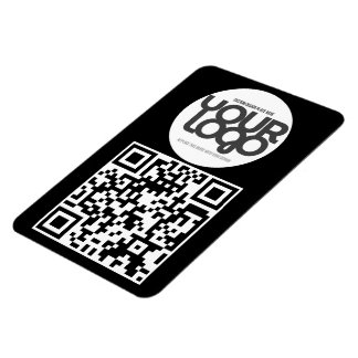 QR Code Customizable Modern Black Business Card Magneet