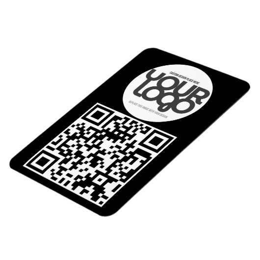 QR Code Customizable Modern Black Business Card Magneet (Linkerzijde)