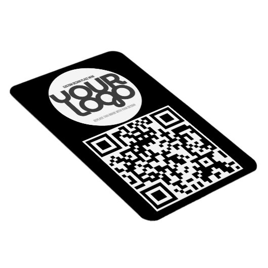 QR Code Customizable Modern Black Business Card Magneet (Rechterzijde)