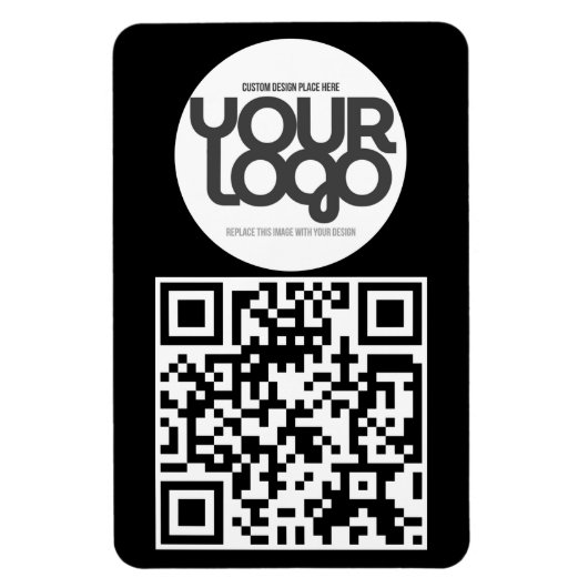 QR Code Customizable Modern Black Business Card Magneet (Verticaal)