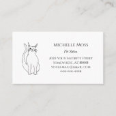 QR-code Cute Winking Cat Pet Sitter Black White Visitekaartje (Voorkant)