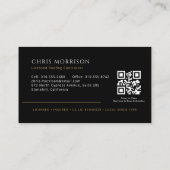 QR Code Dakbedekker Professionele Zwarte Goud Visitekaartje (Achterkant)