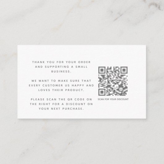QR code dank u korting Social media iconen Informatiekaartje (Achterkant)