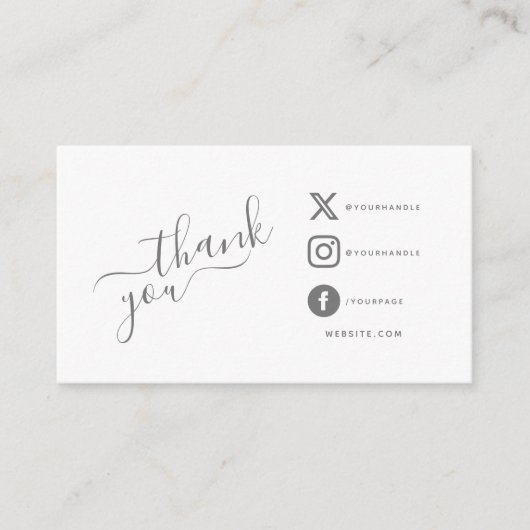 QR code dank u korting Social media iconen Informatiekaartje (Voorkant)