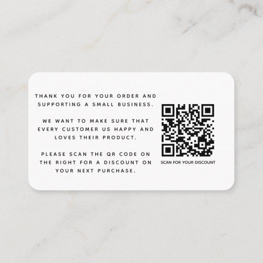 QR code dank u korting Social media Informatiekaartje (Achterkant)