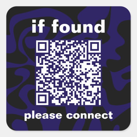 QR Code Dark Blue gevonden Vierkante Sticker (Voorkant)