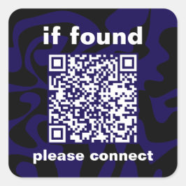 QR Code Dark Blue gevonden Vierkante Sticker