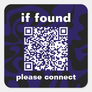 QR Code Dark Blue gevonden Vierkante Sticker