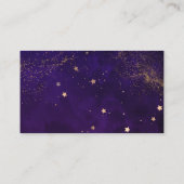 Qr Code Dark Paars Magical Gold Wedding RVSP Informatiekaartje (Achterkant)