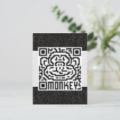 QR-code de aap Briefkaart (Staand voorkant)