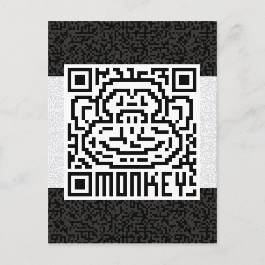 QR-code de aap Briefkaart (Voorkant)