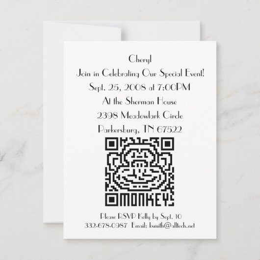 QR-code de aap Kaart (Achterkant)