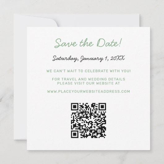 QR-code De datum opslaan Save The Date (Achterkant)