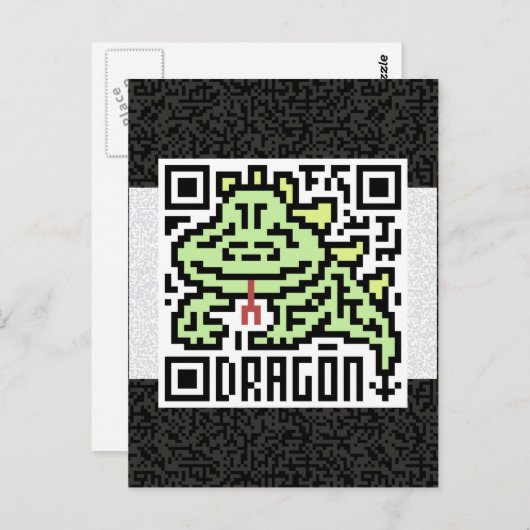 QR-code de draak Briefkaart (Voorkant / Achterkant)