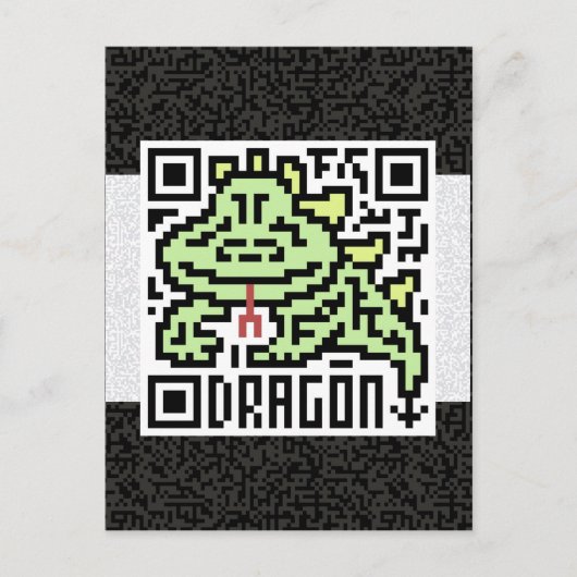 QR-code de draak Briefkaart (Voorkant)