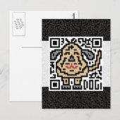QR Code de Hond Briefkaart (Voorkant / Achterkant)
