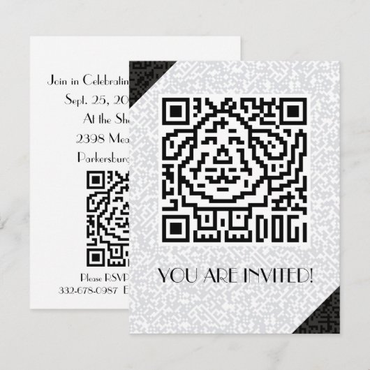 QR-code de hond Kaart (Voorkant / Achterkant)