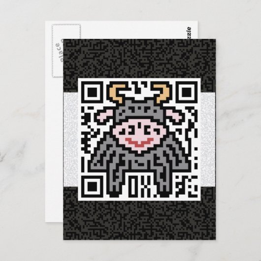 QR-code de Ox Briefkaart (Voorkant / Achterkant)